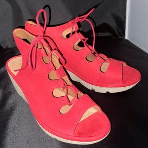 CLARKS ARTISAN CLARENE GRACE WEDGE LACE UP SANDLE NEW SIZE 10W